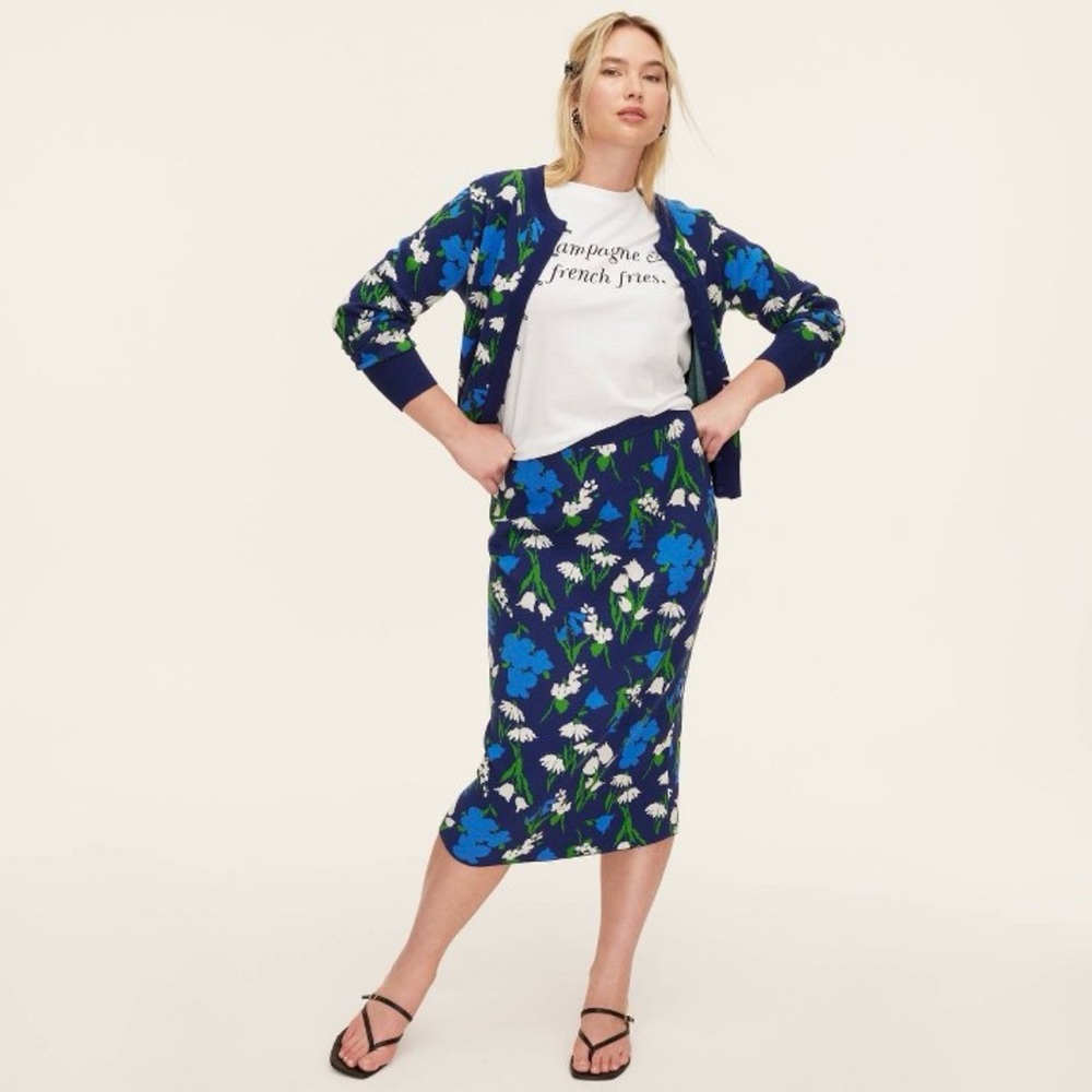 Kate spade x target floral sweater midi skirt